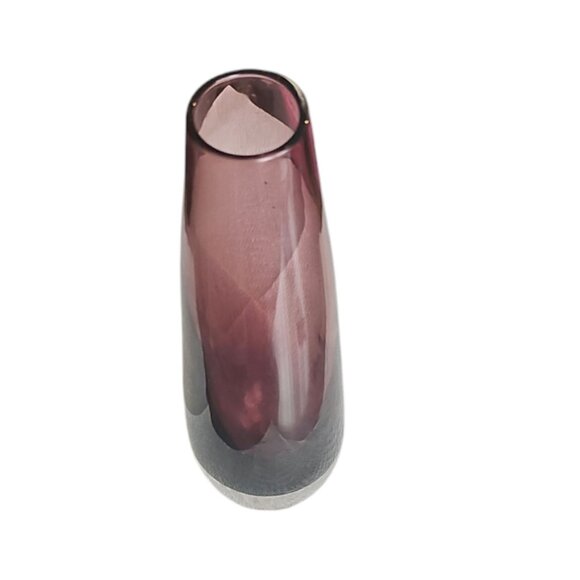 Amethyst Glass Oval Bud Vase 7" tall MCM - Picture 9 of 16